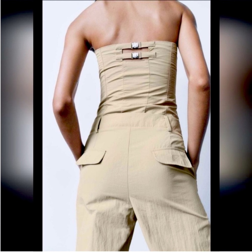 Zara strapless cargo jumpsuit - Picture 2 of 4